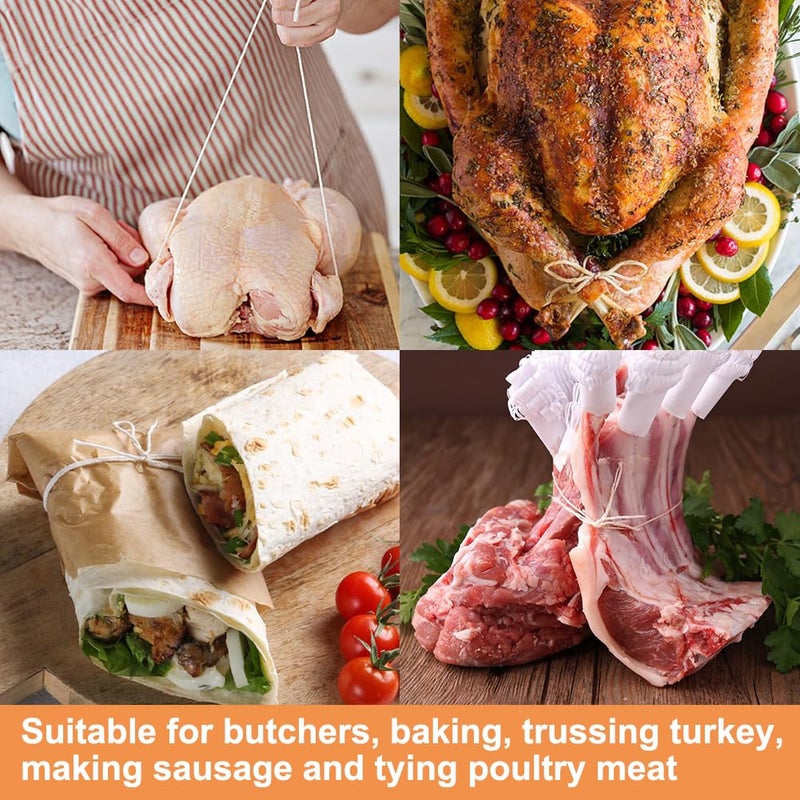 Vivifying Butchers Twine, 2pcs x 328 Feet 3Ply Cotton Bakers Twine, Food Safe Cooking String for Tying Meat, Making Sausage, Trussing Turkey, Roasting and Packing (Beige) - Image 5